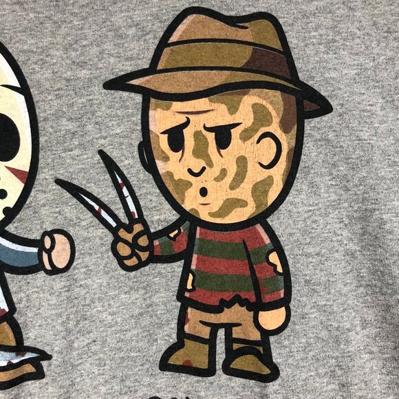 A Nightmare On Elm Street Comical Anime Graphic T-Shirt Freddie vs Jason SZ L - Picture 4 of 7